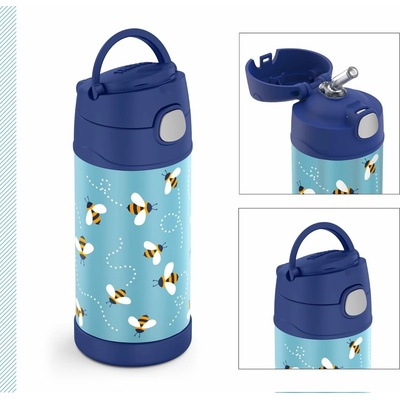 Thermos FUNtainer Dětská termoska s brčkem 355 ml včelky