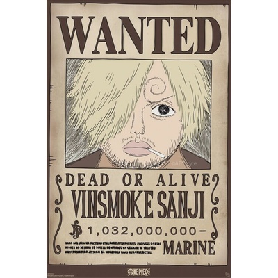 Plagát, Obraz - One Piece - Wanted Sanji Wano, 61 × 91.5 cm