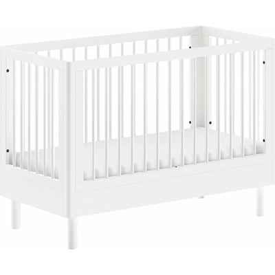 Vipack Biela postieľka z bukového dreva s nastaviteľnou výškou 60x120 cm Forrest