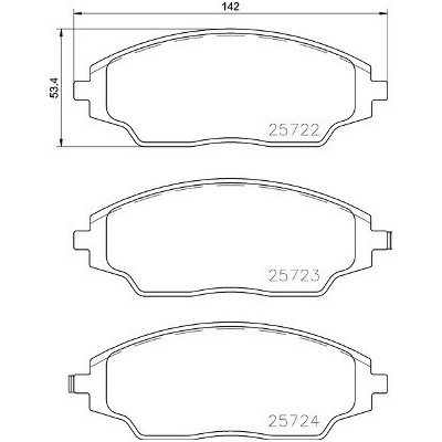 Sada brzdových platničiek kotúčovej brzdy BREMBO P 10 070