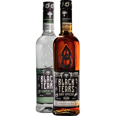 Black Tears Super Dry Rum + Dry Spiced Rum (set 1 x 0.7 l, 1 x 0.7 l)