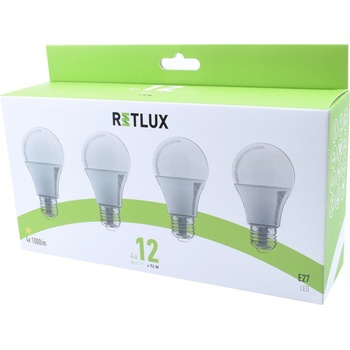 Retlux žárovka LED E27 12W A60 bílá teplá REL 23 4ks