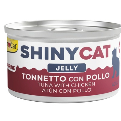 GimCat ShinyCat Jelly Tuna with Chicken парченца пилешко месо и риба тон в желе 70gr