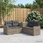 vidaXL Комплект дивани 5 бр. Сив и тъмен сив Полиротан и стомана (3447880)