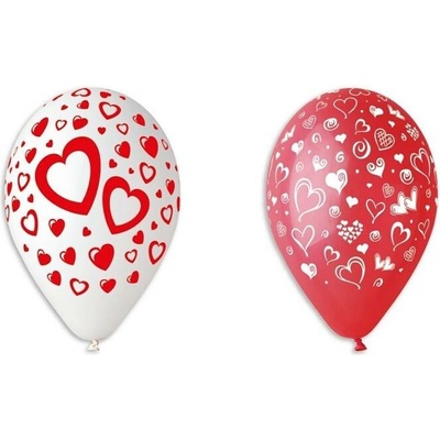 GEMAR Balonky Nafukovací balónky, 30cm, srdce, mix barev