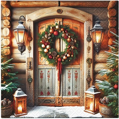 PAW2 Papírové ubrousky PAW Doorway to Christmas 20 ks 33x33cm