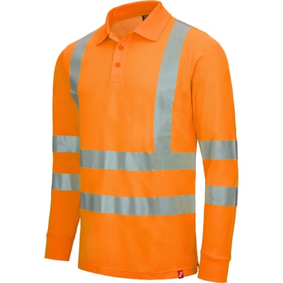 Nitras Motion Tex VIZ výstražné polo tričko s dlouhým rukávem neonově oranžová XL