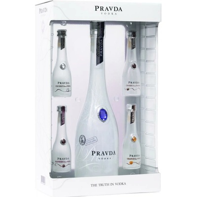 Vodka Pravda 38% 0,7 a 4 x 0,05 l (karton)