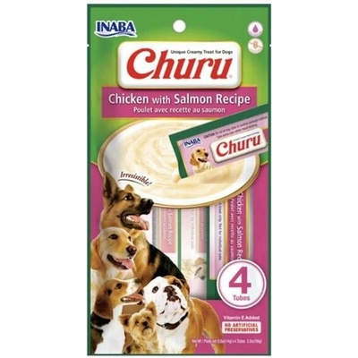 Inaba Churu Pyré dog Kura s lososom 4 tuby 56 g