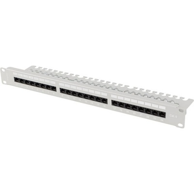 Lanberg patch panel 24 port 1U 19" CAT. 6 utp with cable organizer grey (PPU6-1124-S)