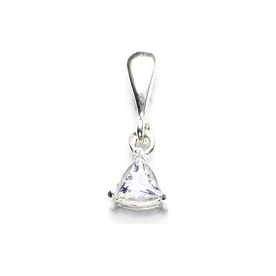Čištín Stříbrný přívěsek trojúhelník 4x4x4 mm zirkon lavender P 1519