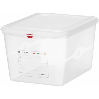 Nádoba GN 1/2, polypropylén, HENDI, GN 1/2, 12,5L, Priehľadná, 325x265x(H)200mm, Obdĺžnikové