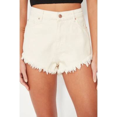 Trendyol Ecru Denim Tassel Denim biela 8683048584019