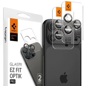 Spigen 2бр комплекти от протектори за камера на iPhone 14 Pro / Pro Max / 15 Pro / Pro Max / 16 Pro / Pro Max от Spigen Optik Tr - Natural Titanium (8809971220545)