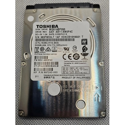 Toshiba 500GB, 2,5", 5400rpm, SATAIII, MQ01ABF050