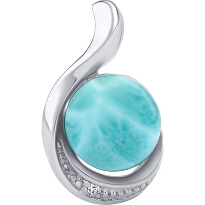 SILVEGO stříbrný přívěsek Geonna s přírodním larimarem a Brilliance Zirconia JSTP14626LR