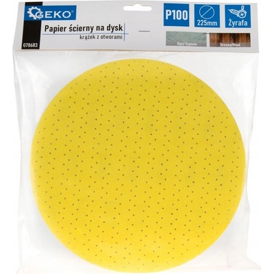 Geko 10 KUSOV BRÚSNY KOTÚČ 225MM BRÚSNY PAPIER S OTVORMI P100 PRE BRÚSKU NA SADROKARTÓN