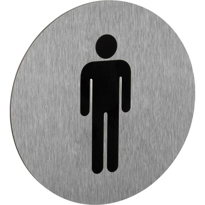 Walteco Symbol "WC-muži", průměr 75mm, nerez, samolepka , 20871