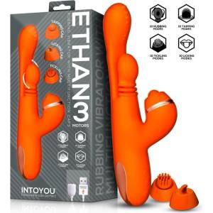 INTOYOU Ethan Vibrator 360 G-spot Massage with Multifunction Caps Orange