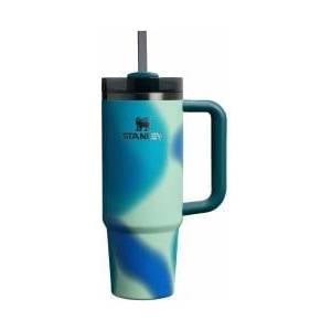 STANLEY 1913 Quencher H2.0 Flowstate Drinking Bottle with Straw 0.89L - Thermo Mug Cools for 9 Hours - 40 Hours Ice Cooled - Thermos Bottle BPA Free - Stainless Steel Drinking Cup - Coastal Teal Motion - 1000