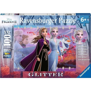 Image 1 of Ravensburger Блестящ пъзел Ravensburger от 100 XXL части - Замръзналото кралство, Силата на сестрите (12868)