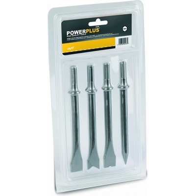 4-dílná sada sekáčů HEX šestihran PowerPlus např. pro pneumatické kladivo PowerPlus POWAIR0019, POWAIR0803