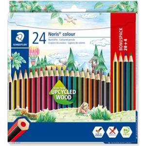 STAEDTLER Комплект цветни моливи, шестоъгълни, STAEDTLER "Noris Colour 185", 20+4 различни цвята 185 C24P (185 C24P)