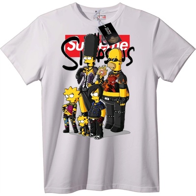 NOONEBRAND Тениска Simpsons Supreme стрийтуеар - XS, White