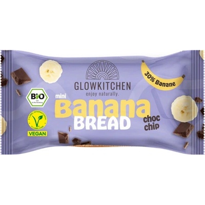 Glowkitchen Banánový chlebíček s čoko kousky 70 g bio BIO VEGAN