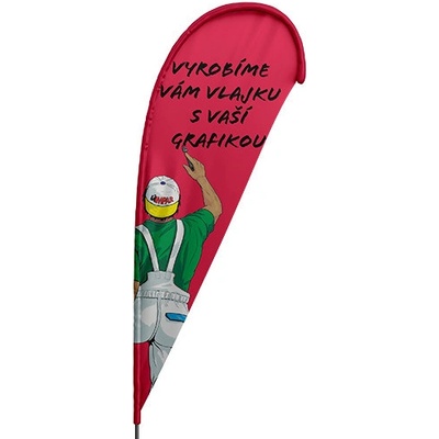 IMPAR Zoom Quill vlajka s tiskem (Velikost:: 2,6 m)
