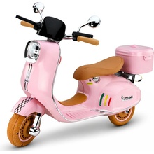 Mamido Vespa 2x35W Detský elektrický skúter s kufríkom ružová