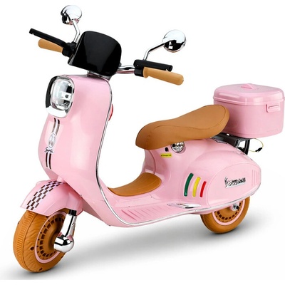 Mamido Vespa 2x35W Detský elektrický skúter s kufríkom ružová