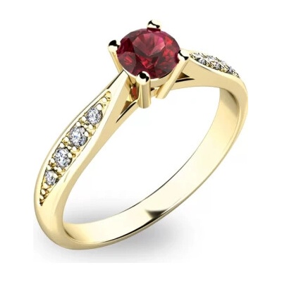 Prsten přírodní diamanty celkem G Si granát r G1074501