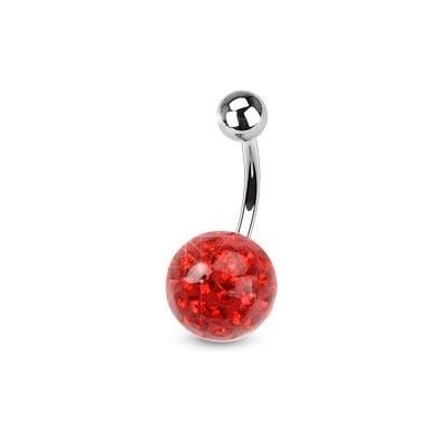 S4U Piercing do pupíku s kamínky Crystals From Swarovski SIAM (1,6 x 10 mm) BS01015R-10