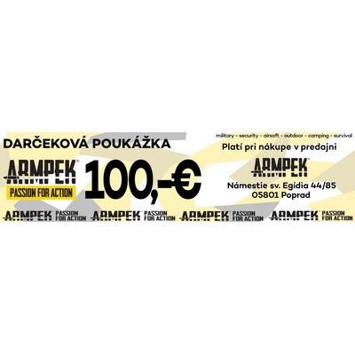 Darčeková poukážka ARMPEK v hodnote 100 EUR