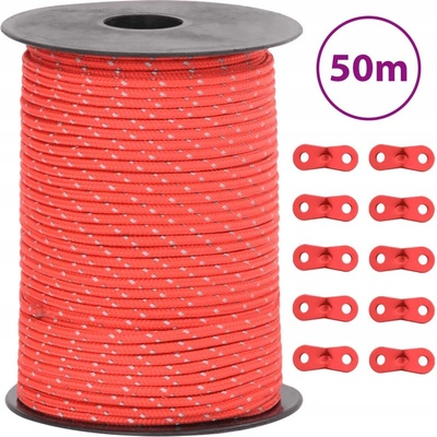 Shumee Stanové lanko s reflexními proužky a napínáky 50 m 3 mm, 4008119 8721102640681