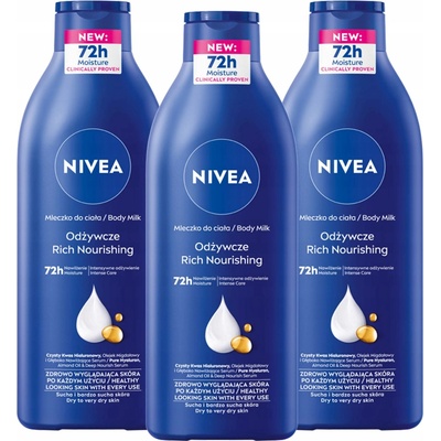 NIVEA Výživné tělové mléko 3 x 400 ml