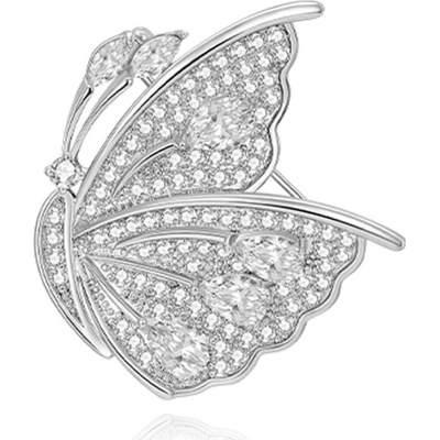 Éternelle luxusní brož v podobě motýla Aldith B8141-8LXT2235B stříbrná