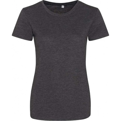 Dámské tričko TRI-BLEND Just Ts dřevěné uhlí šedé žíhané