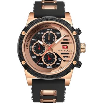 MINI FOCUS Часовник Mini Focus LU-23833 - Черен / Злато Розово KP23833 (LU-23833)