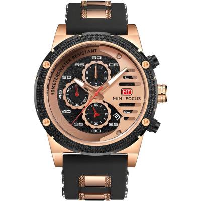 MINI FOCUS Часовник Mini Focus LU-23833 - Черен / Злато Розово KP23833 (LU-23833)