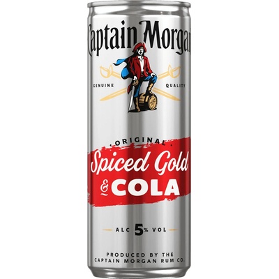 Captain Morgan Original Spiced Gold & Cola 5% 0,25 L (Plech)