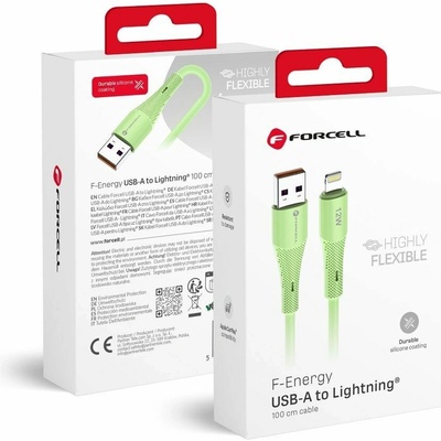 Forcell C343 USB A to Lightning 2,4A 12W Silicone 1m zelený