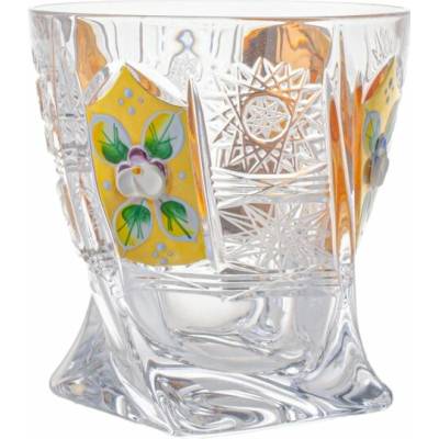 Royal Crystal Broušená sklenice Quadro Zlatá 6 x 340 ml