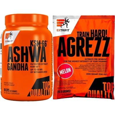 Extrifit Ashwagandha KSM-66 90 kapslí + ZDARMA Agrezz 20,8 g