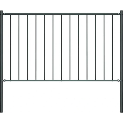 ZBXL Plotový dílec se sloupky ocel práškový lak 1,7 x 0,75 cm uhlový