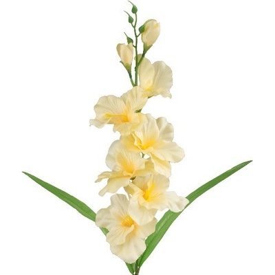 Umelá gladiola saténová bledožltá 63 cm