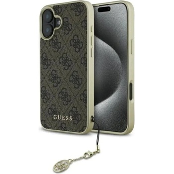 GUESS Калъф Guess 4G Charms Collection за iPhone 16 - кафяв (3666339345921)