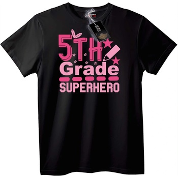 NOONEBRAND Тениска Супергерой в 5-ти Клас - 5XL, Black