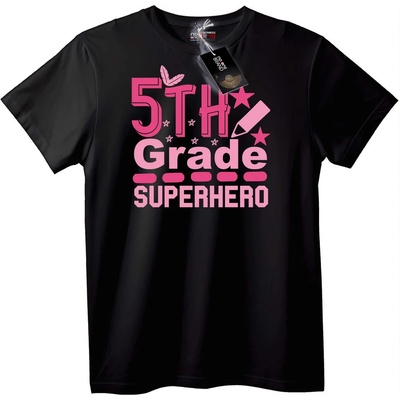 NOONEBRAND Тениска Супергерой в 5-ти Клас - 5XL, Black